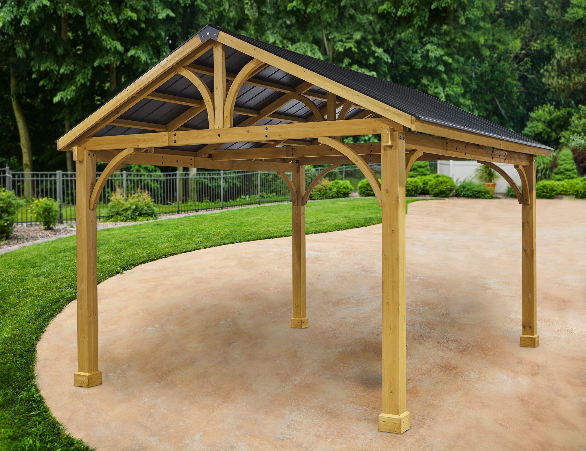 10 X 12 Cedar Falls Wood Pavilion Shade N Shelters 10-x-12-cedar-falls-wood-pavilion-shade-n-shelters